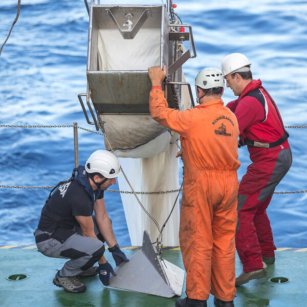 deployment of Multinet for zooplankton sampling